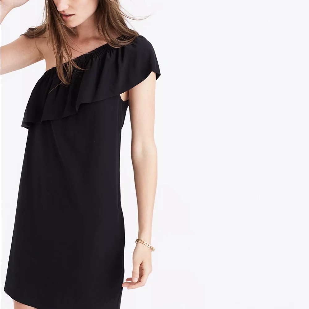 Madewell Silk One Shoulder Dress